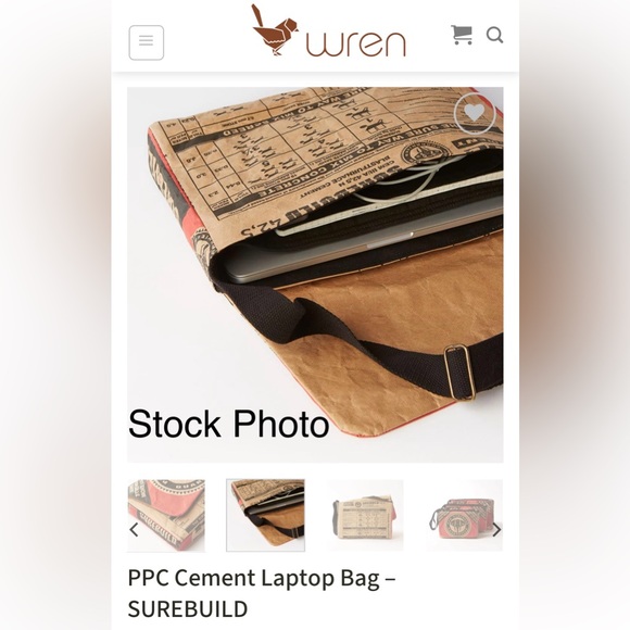 WREN PPC Cement Laptop Bag Upcycled Eco-friendly Elephant South Africa Red #468 - Picture 15 of 16